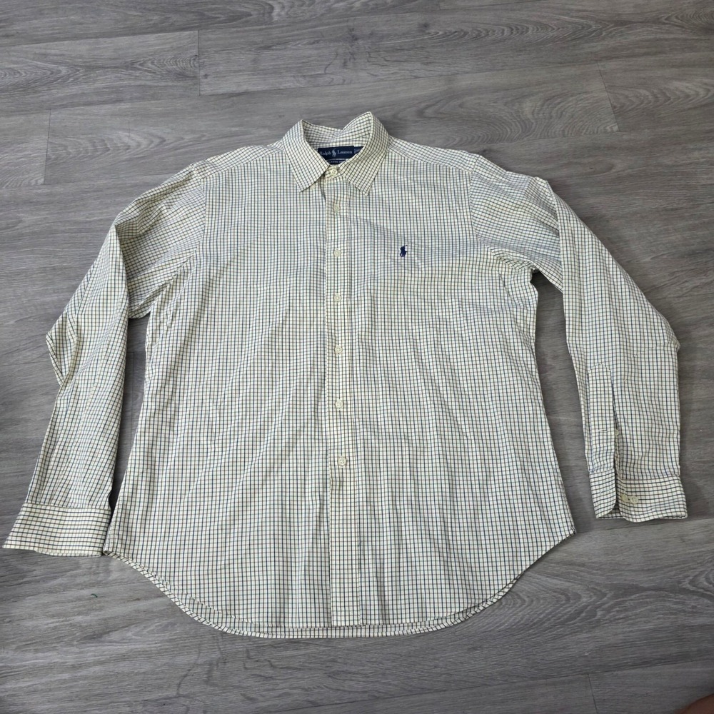 Ralph Lauren Classic Fit Button Down Shirt Plaid Checkered Long Sleeve L‎